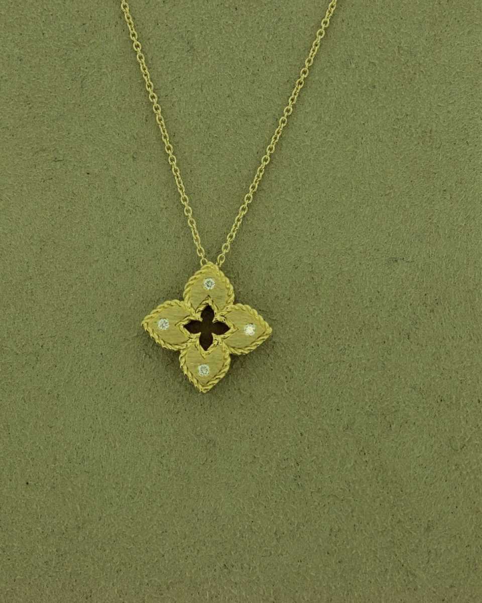 18k Yellow Gold Diamond Petite Venetian Necklace